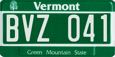 VT license plate BVZ041