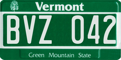 VT license plate BVZ042