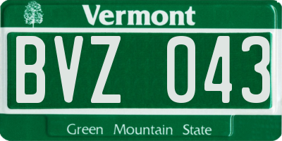 VT license plate BVZ043