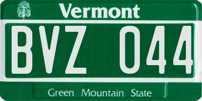 VT license plate BVZ044