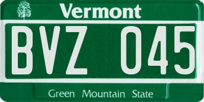 VT license plate BVZ045