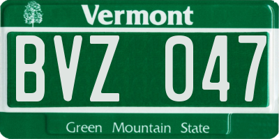 VT license plate BVZ047