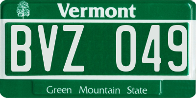 VT license plate BVZ049