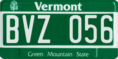 VT license plate BVZ056