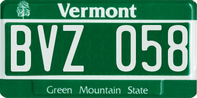 VT license plate BVZ058