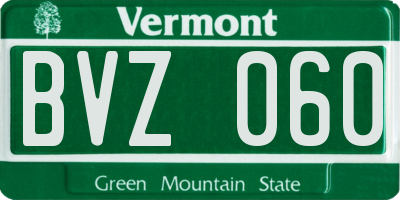 VT license plate BVZ060