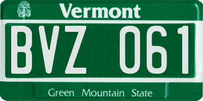 VT license plate BVZ061