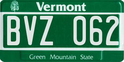 VT license plate BVZ062
