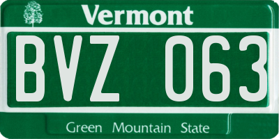 VT license plate BVZ063