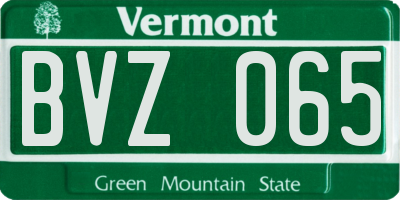 VT license plate BVZ065