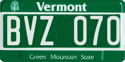 VT license plate BVZ070