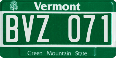 VT license plate BVZ071