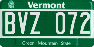 VT license plate BVZ072