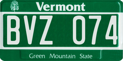 VT license plate BVZ074