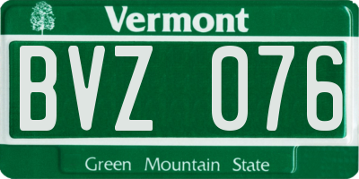 VT license plate BVZ076