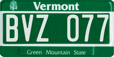 VT license plate BVZ077