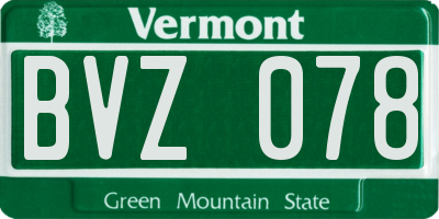 VT license plate BVZ078