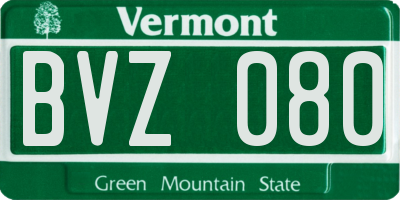 VT license plate BVZ080