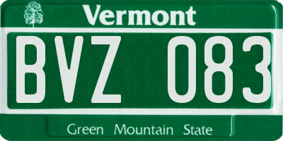 VT license plate BVZ083