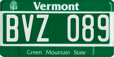 VT license plate BVZ089