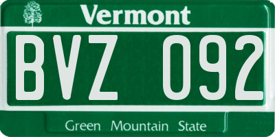 VT license plate BVZ092