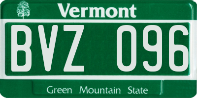 VT license plate BVZ096