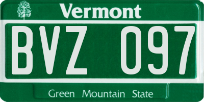 VT license plate BVZ097