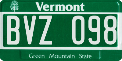 VT license plate BVZ098
