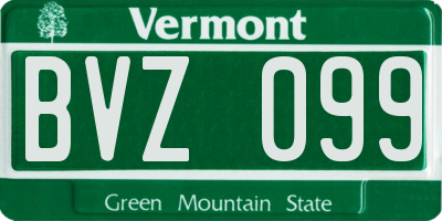VT license plate BVZ099