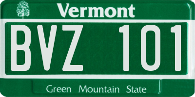 VT license plate BVZ101