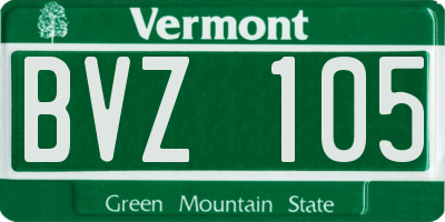 VT license plate BVZ105