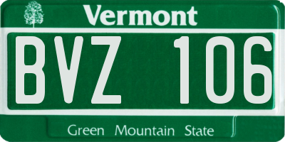 VT license plate BVZ106