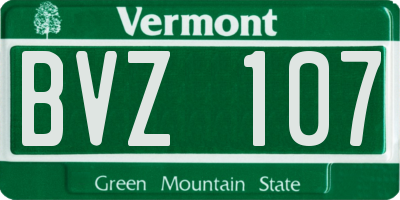 VT license plate BVZ107