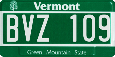 VT license plate BVZ109
