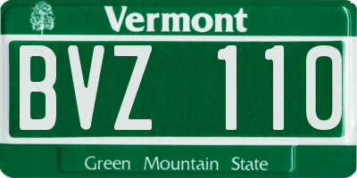 VT license plate BVZ110