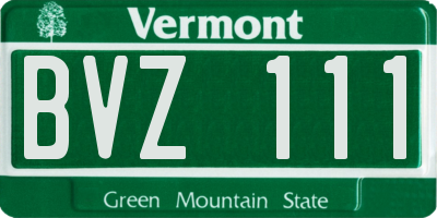 VT license plate BVZ111
