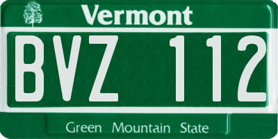 VT license plate BVZ112