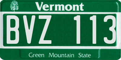 VT license plate BVZ113