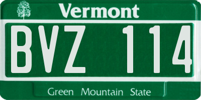 VT license plate BVZ114