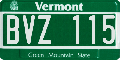 VT license plate BVZ115