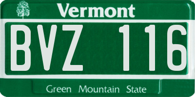 VT license plate BVZ116