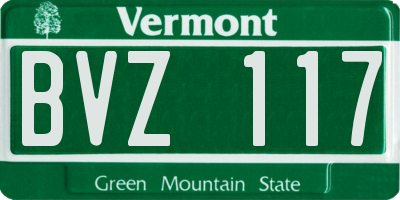 VT license plate BVZ117