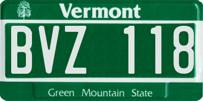 VT license plate BVZ118