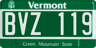 VT license plate BVZ119