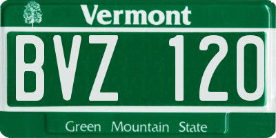 VT license plate BVZ120