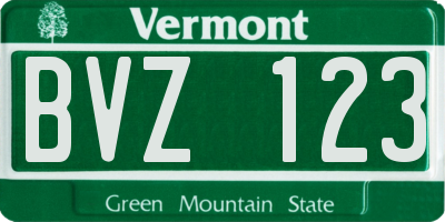 VT license plate BVZ123