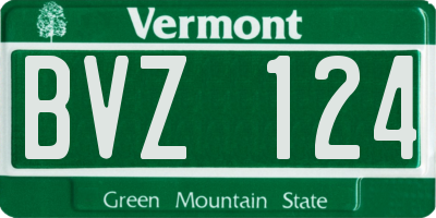 VT license plate BVZ124