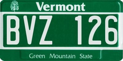 VT license plate BVZ126