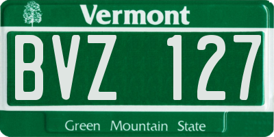 VT license plate BVZ127