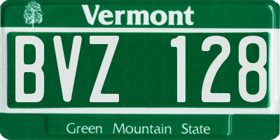 VT license plate BVZ128